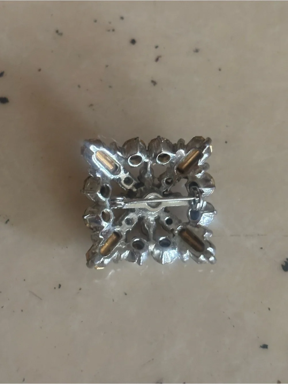Retro 50s Rhinestone Brooch-As/Is - Picture 3 of 5